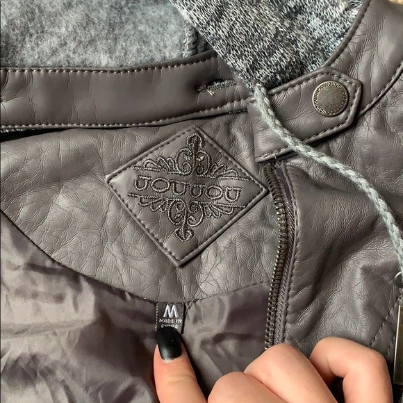 Jackets & Coats Half Leather Half Sweatshirt Jacket Poshmark